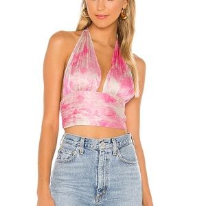 Lovers & friends: Pink tie dye halter top